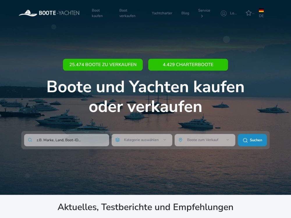 Screenshot Boote-Yachten.de