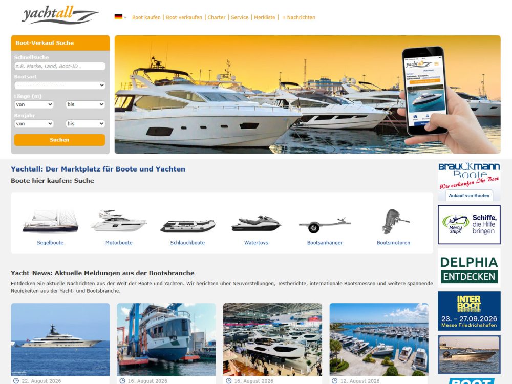 Screenshot Yachtall.com